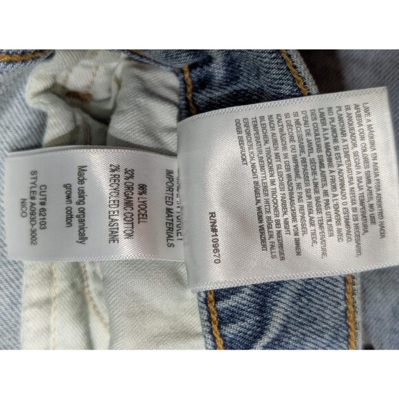 AGOLDE Jeans 27 Light Wash Nico High Rise Slim Raw Hem Distressed Cropped Mb - Picture 7 of 10